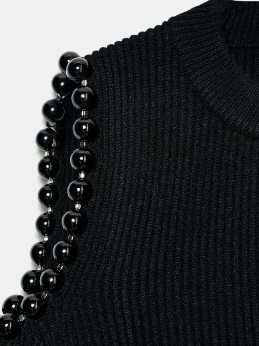 BNWT ZARA WOMAN KNIT CUT OUT BALLS JUMPER SWEATER BLACK SMALL